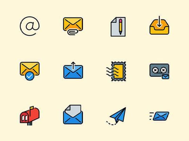 44 枚电子邮件元素图标