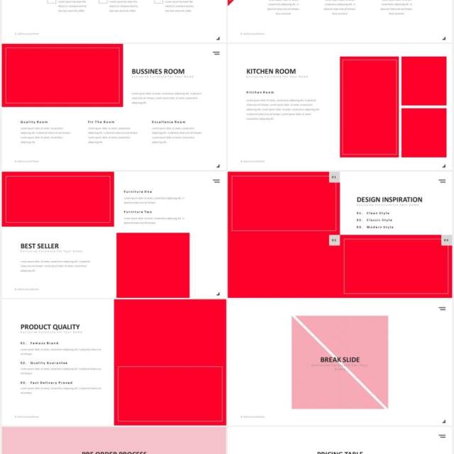 家具产品图片展示版式设计PPT模板Furniture Powerpoint Presentation Template