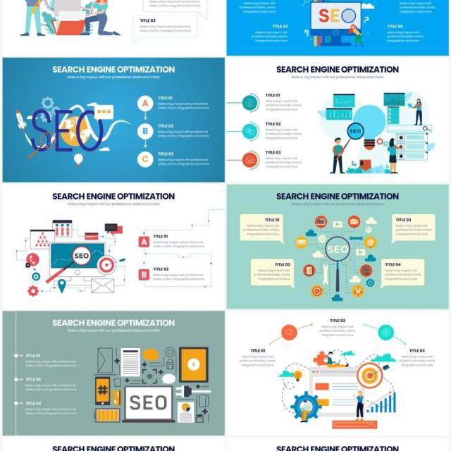 创意卡通企业SEO培训PPT信息图形素材SEO Powerpoint Infographics 创意卡通企业SEO培训PPT信息图形素材SEO Powerpoint Infographics