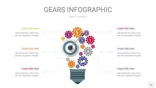 多色齿轮PPT信息图20
