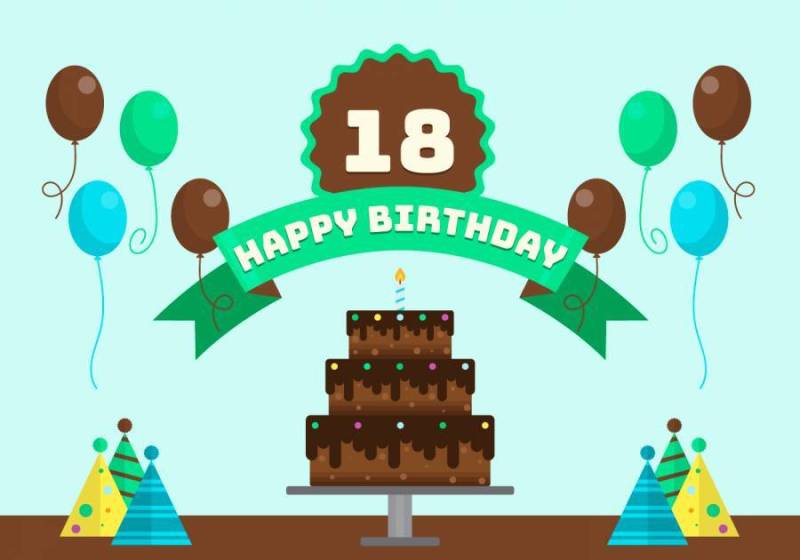 18岁生日聚会矢量图