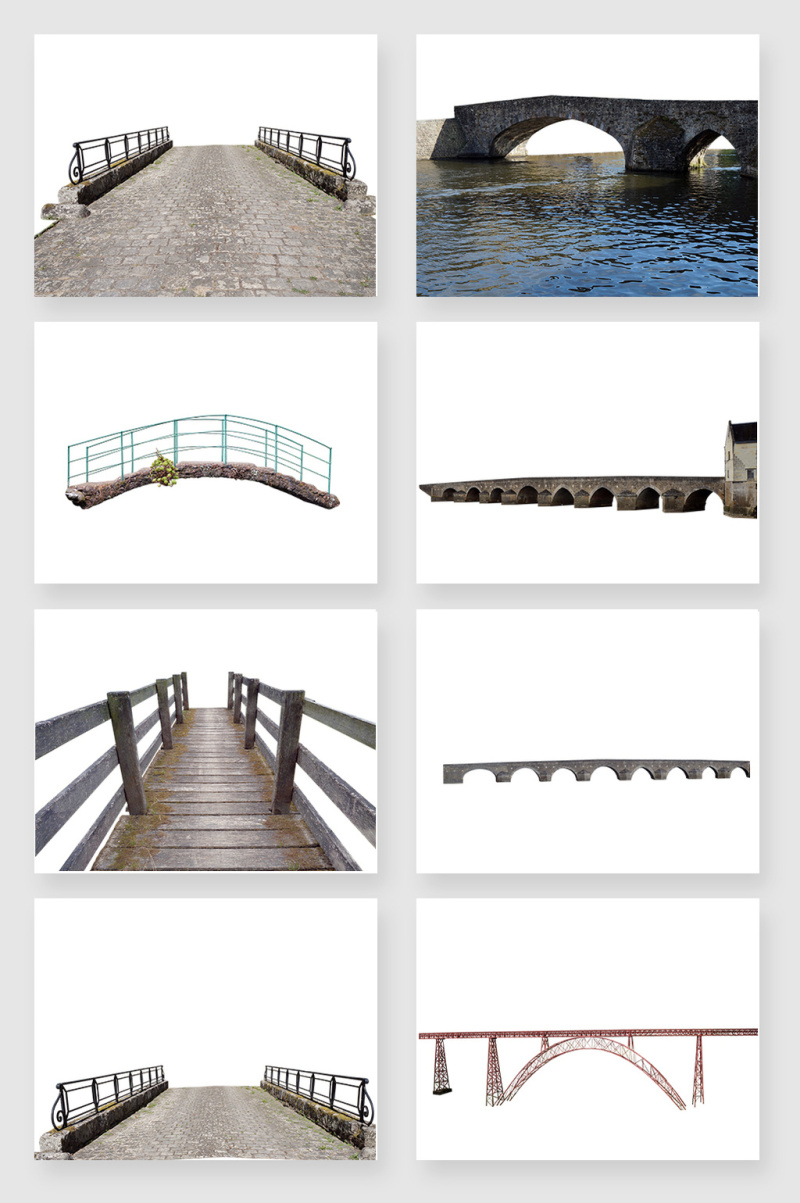 高清免抠石桥素材