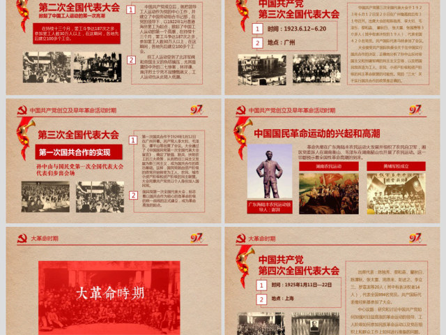 大气建党节党的生日建党97周年PPT 大气建党节党的生日建党97周年PPT