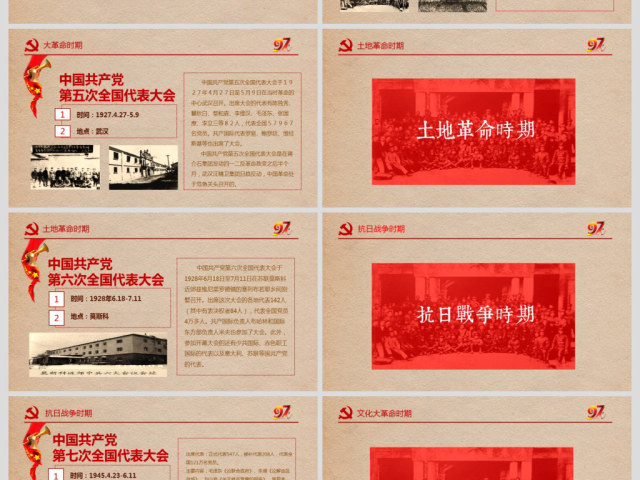 大气建党节党的生日建党97周年PPT 大气建党节党的生日建党97周年PPT