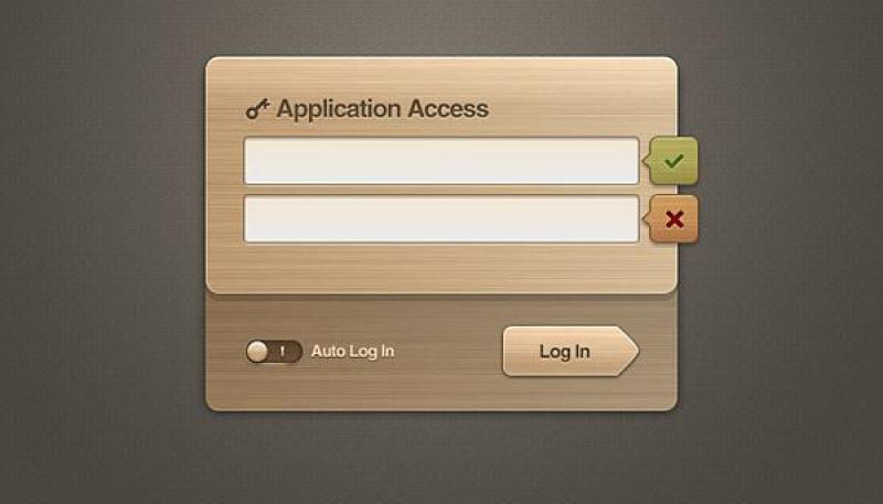 木制登录设计PSD