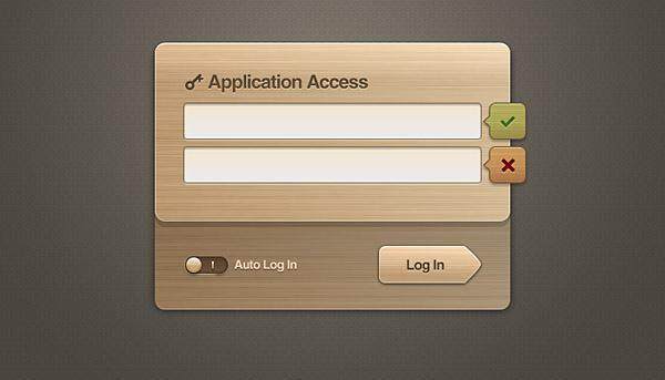 木制登录设计PSD