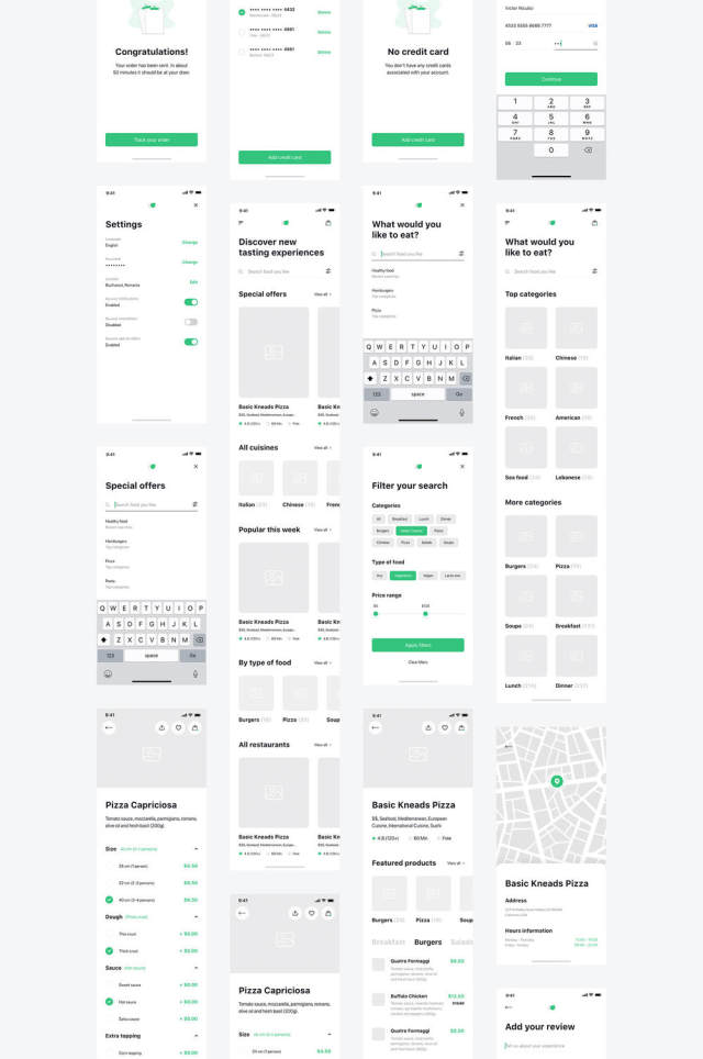 用于Sketch和Adobe XD的240+屏幕食品交付iOS UI工具包,饥饿的iOS UI工具包 用于Sketch和Adobe XD的240+屏幕食品交付iOS UI工具包,饥饿的iOS UI工具包