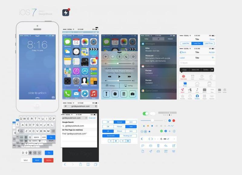 IOS7GUI素材PSD分层