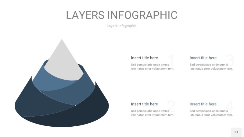 深天蓝色3D分层PPT信息图31