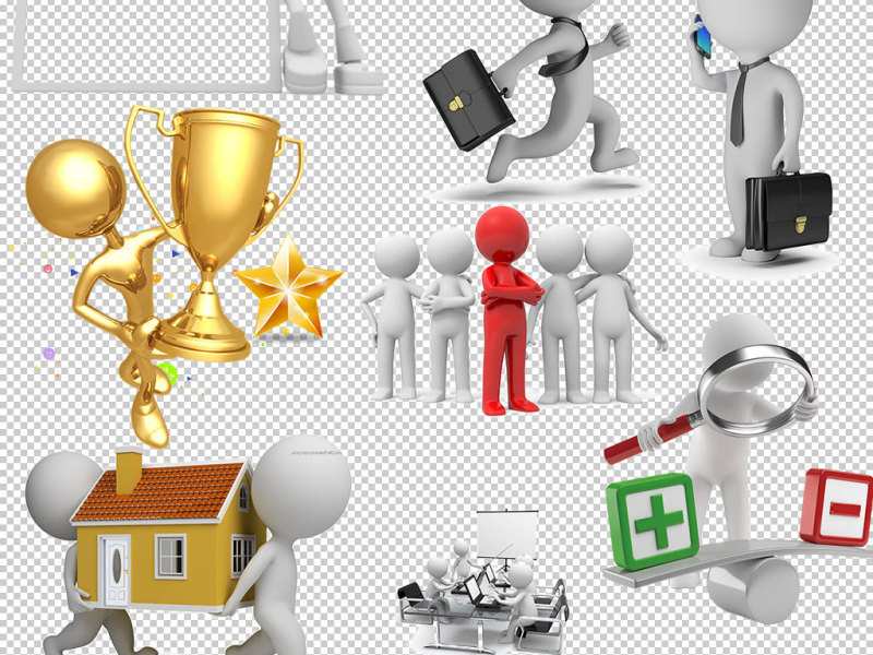 3D商务立体小人设计海报素材