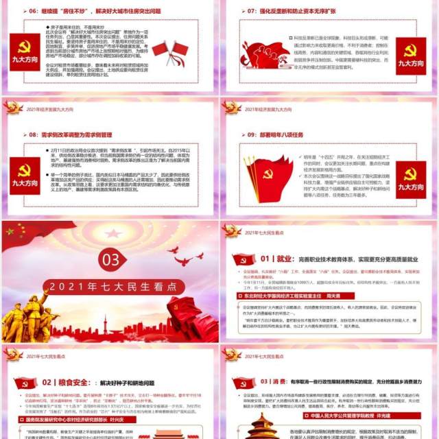 党政风2020年经济工作解读2021年中国经济工作安排部署PPT模板 党政风2020年经济工作解读2021年中国经济工作安排部署PPT模板