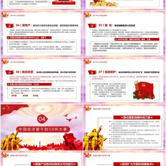 党政风2020年经济工作解读2021年中国经济工作安排部署PPT模板 党政风2020年经济工作解读2021年中国经济工作安排部署PPT模板