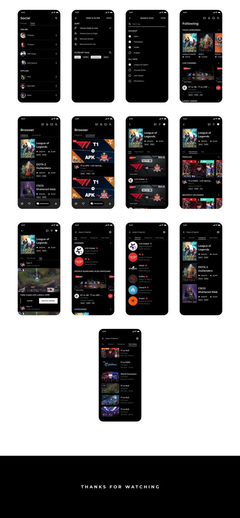 游戏流媒体手机UI套件，Utubee  - 直播应用