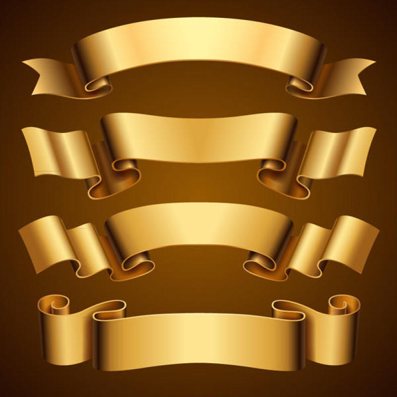 金色丝带条幅