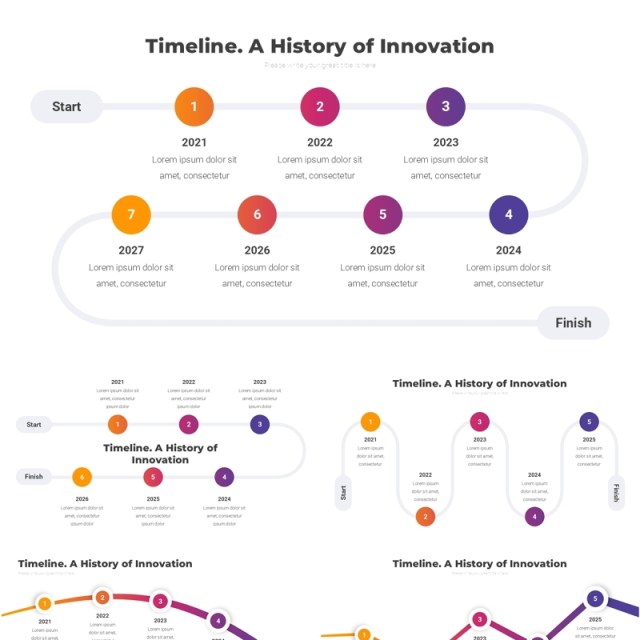 创新时间轴时间线PPT模板Timeline. A History of Innovation7