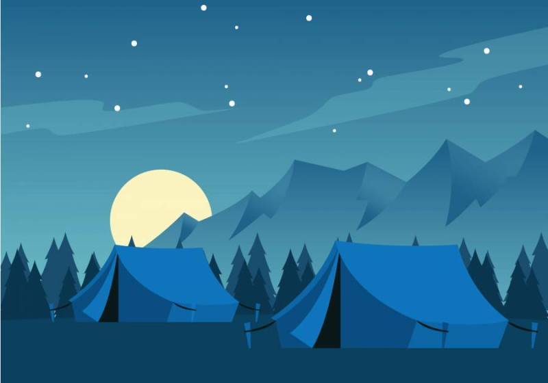 夜满月的露营