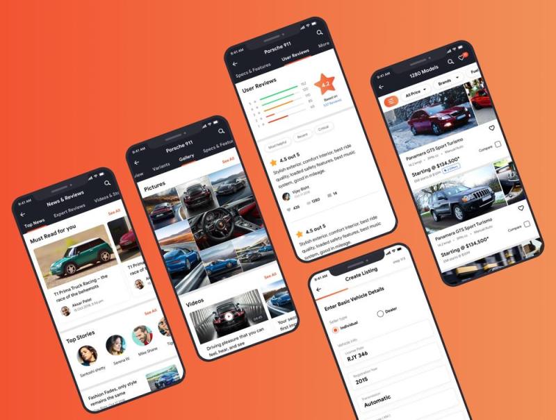 Vola Cars Premium iOS App UI套件Sketch，Vola Cars Premium iOS App UI套件Sketch
