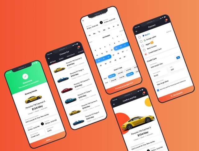 Vola Cars Premium iOS App UI套件Sketch，Vola Cars Premium iOS App UI套件Sketch