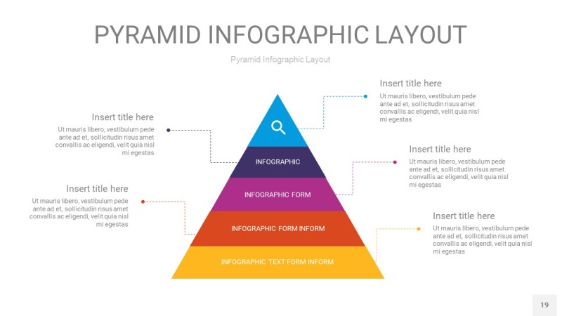 彩色3D金字塔PPT信息图表19