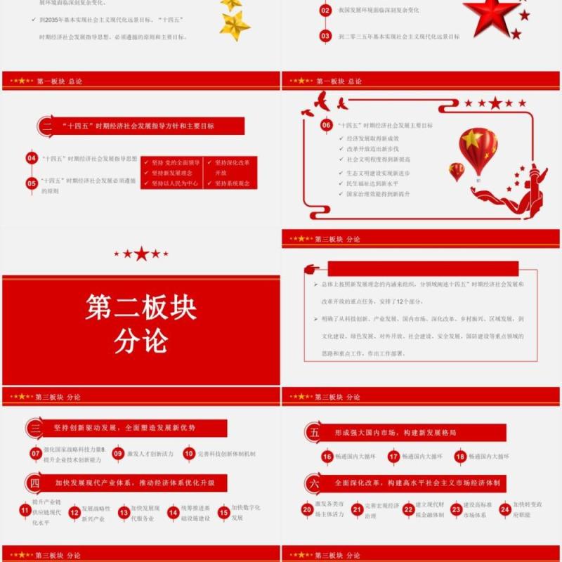 简约党建风规划建议60条党课通用PPT模板