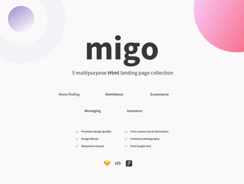 5种不同的登陆页面设计集合，Migo app登陆页面包-1