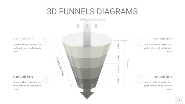 灰色3D漏斗PPT信息图表9