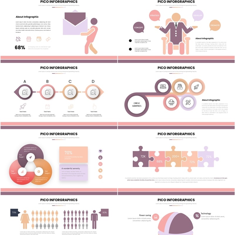 信息图表PPT模板素材Pico Infographic