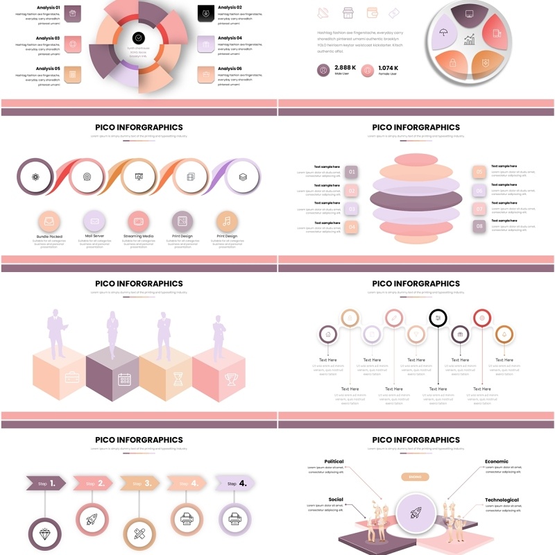信息图表PPT模板素材Pico Infographic
