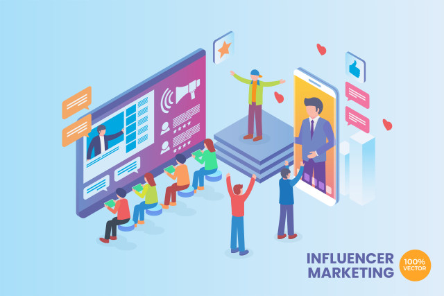 2.5D等距影响者营销领导者矢量插画AI素材场景概念Isometric Influencer Marketing Vector Concept 2.5D等距影响者营销领导者矢量插画AI素材场景概念Isometric Influencer Marketing Vector Concept