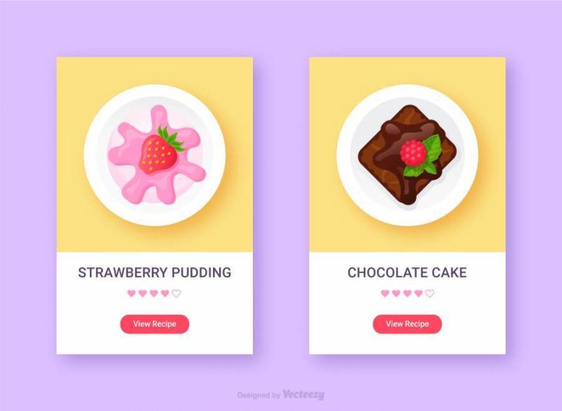 甜点食品应用程序图标矢量包