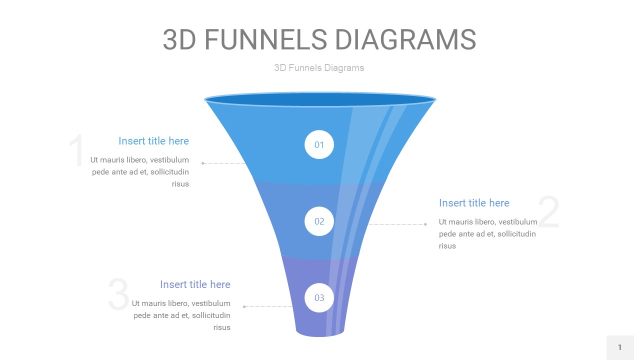 铁蓝色渐变3D漏斗PPT信息图表1