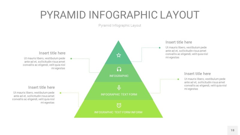 浅绿色3D金字塔PPT信息图表18
