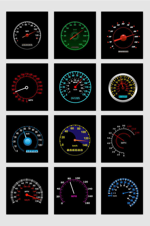 高清汽车仪表盘矢量设计素材