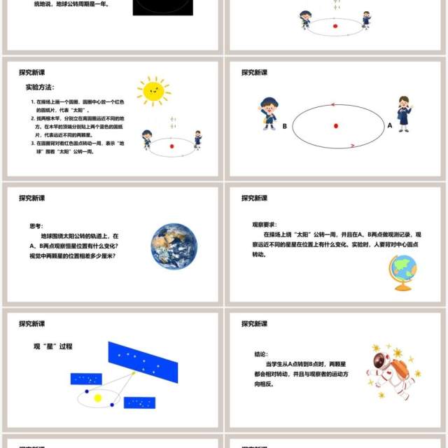 教科版五年级科学下册地球在公转吗课件PPT模板