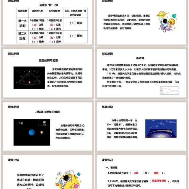 教科版五年级科学下册地球在公转吗课件PPT模板