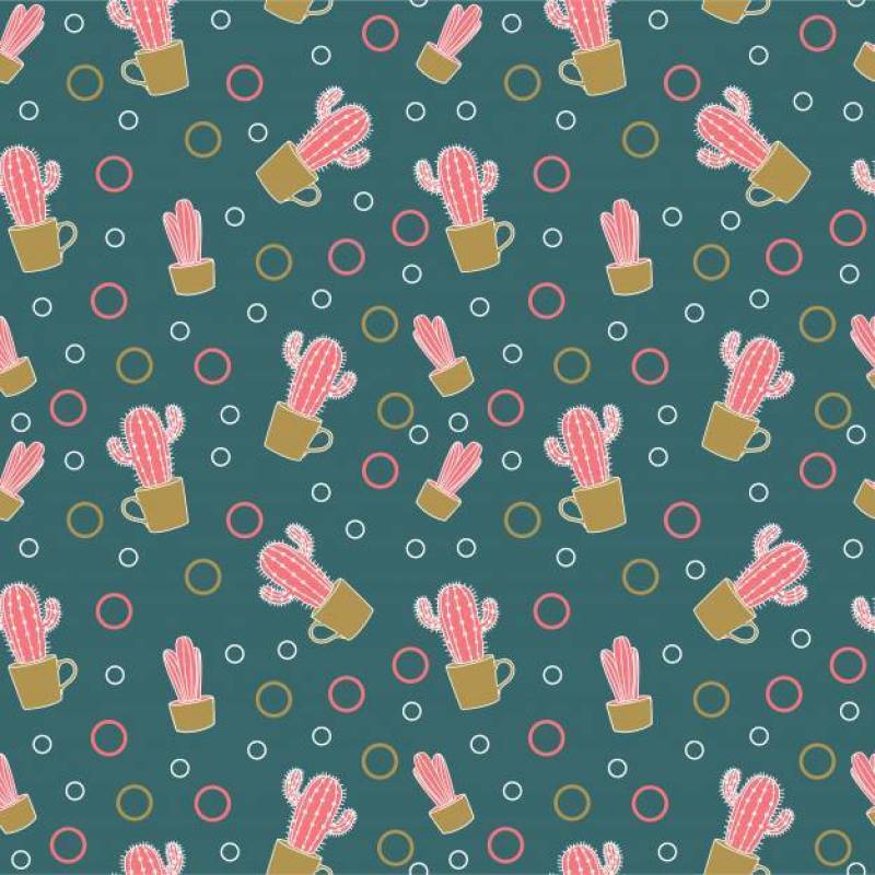 无缝的仙人掌时髦夏天时尚手拉的样式