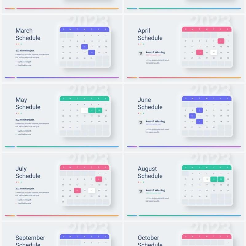 简洁新年公司活动议程PPT幻灯片模板2023 Versatile  New Year Light