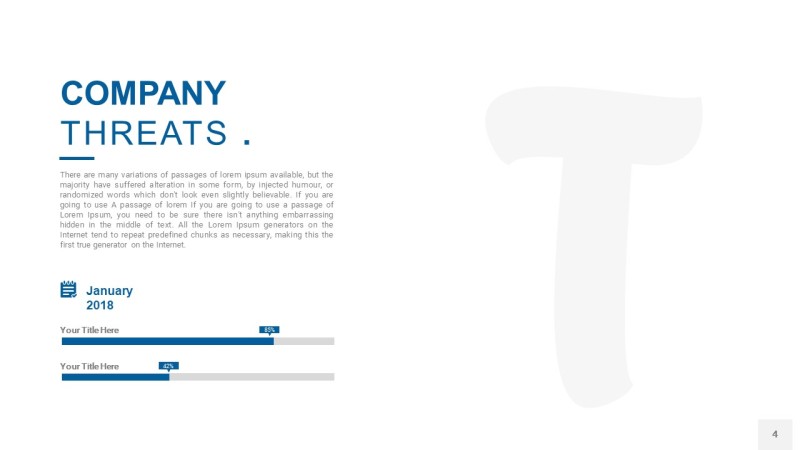 宝石蓝SWOT图表PPT4
