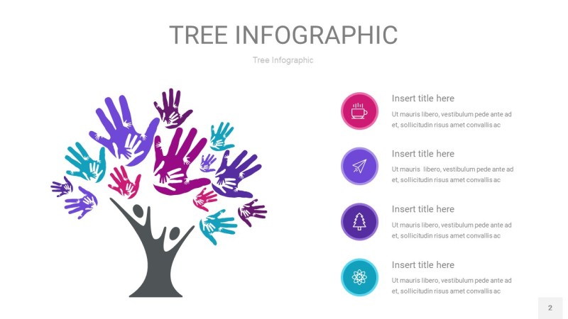 紫绿色树状图PPT图表2