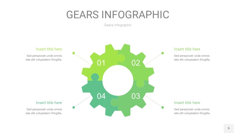 浅绿色齿轮PPT信息图9