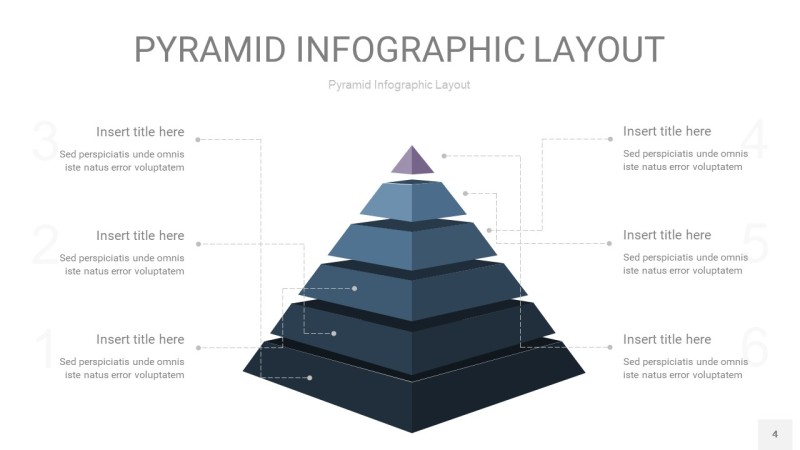 深蓝色3D金字塔PPT信息图表4