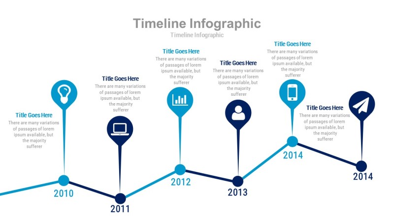 蓝色扁平化流程图PPT图表-5