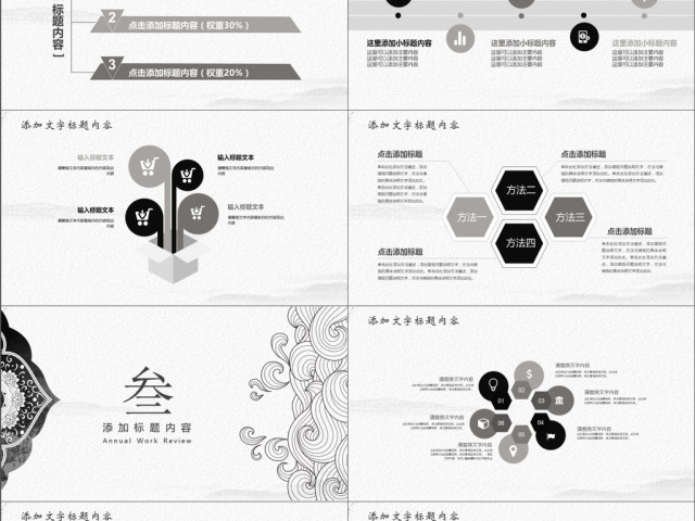 2019黑色中国风述职报告PPT模版