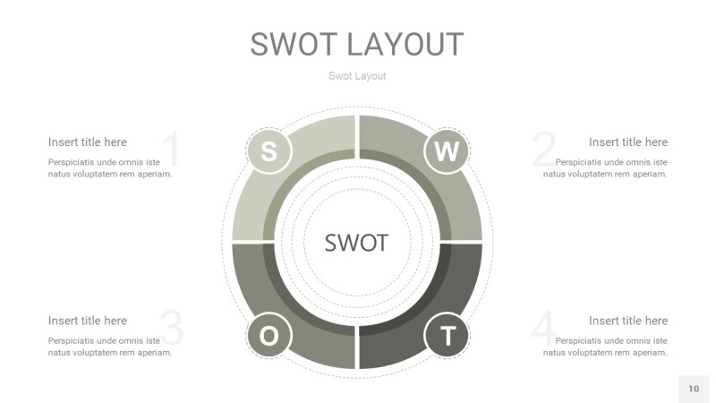 灰色SWOT图表PPT10