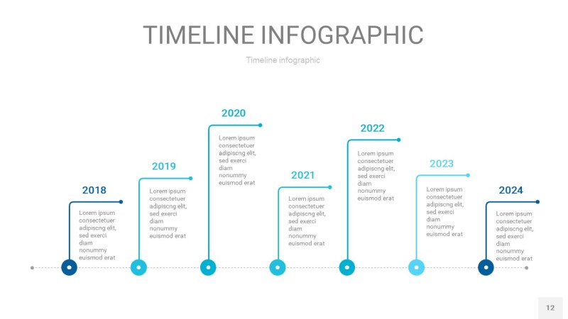 宝石蓝时间轴PPT信息图12