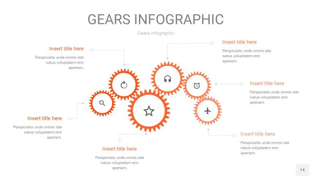 橙色齿轮PPT信息图14