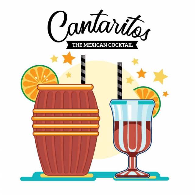 Cantaritos墨西哥鸡尾酒的例证