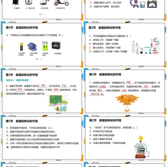 部编版九年级物理全册能量的转化和守恒课件PPT模板 部编版九年级物理全册能量的转化和守恒课件PPT模板