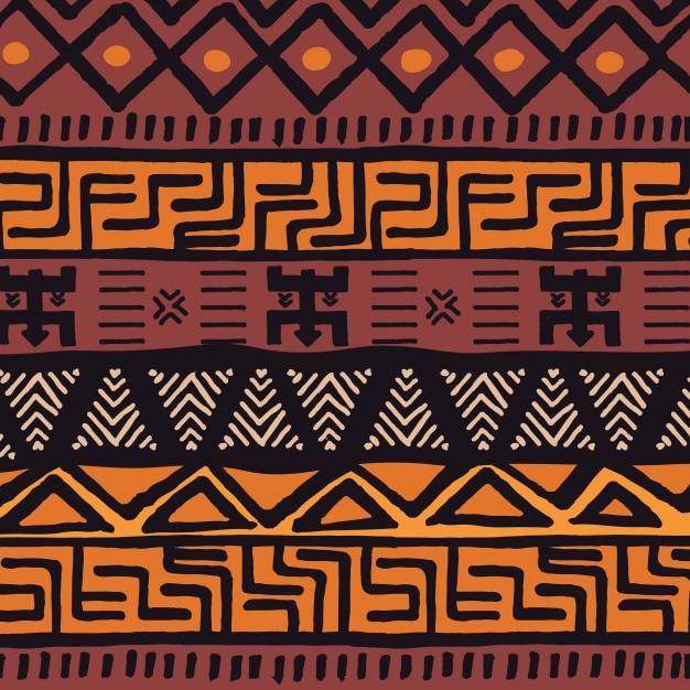与几何元素的部族种族五颜六色的波希米亚样式，非洲泥布料，部族设计