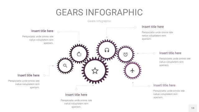 紫色齿轮PPT信息图14